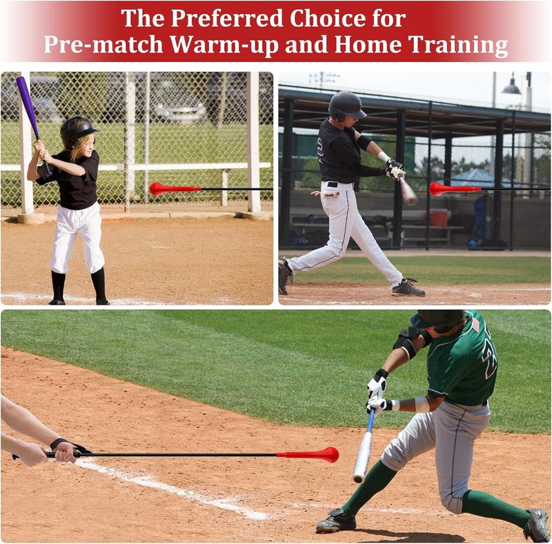 DEHAI Baseball Hitting Stick,Batting Practice Equipment for Baseball and Softball,Extended Handlebar with Grip Strap,Ideal One-on-One Baseball Training Equipment - Image 4